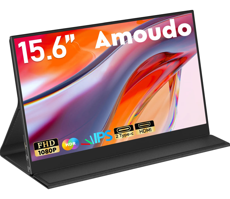 MONITOR PORTÁTIL 15.6” FULL HD Amoudo 15.6 Inch 1920x1080P Mobile Display IPS LCD  USBC Mini HDMI Extend Display