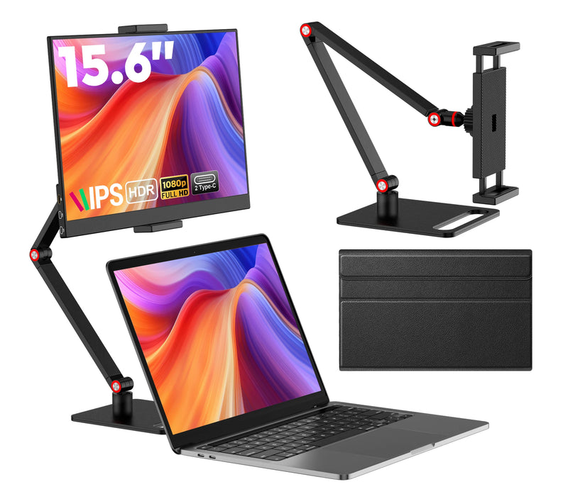 MONITOR PORTÁTIL 15.6” FULL HD Amoudo 15.6 Inch 1920x1080P Com Suporte Articulado